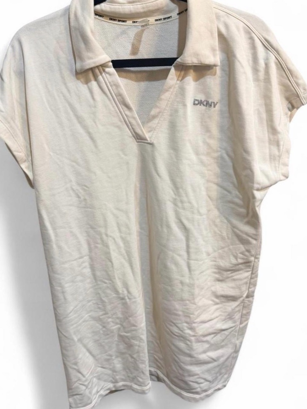 DKNY Women’s Cream Polo V-Neck Dress